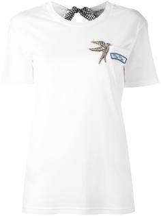 футболка с вышивкой голубя  из пайеток  Miu Miu