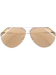 солнцезащитные очки-авиаторы с резными линзами Alexander Mcqueen Eyewear