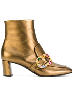 ботинки с пряжкой из кристаллов Casadei
