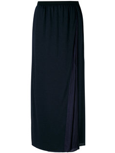 длинная асимметричная юбка с плиссированной деталью Sacai