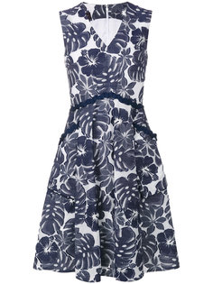 платье с V-образным вырезом и цветочным принтом Talbot Runhof