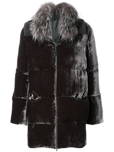 пальто со съемным воротником из меха лисы Fabiana Filippi