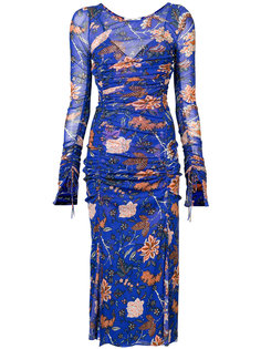присборенное платье с цветочным принтом  Dvf Diane Von Furstenberg