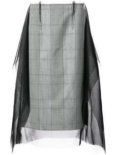 клетчатая юбка с прозрачными панелями Maison Margiela