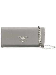 клатч с логотипом Prada