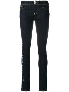 джинсы с вышитыми розами Philipp Plein