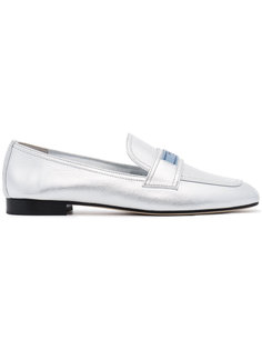 metallic logo loafers Prada