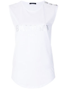 футболка с принтом-логотипом Balmain