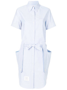 платье-рубашка с завязками на поясе Thom Browne