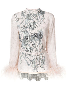 блузка с цветочным принтом Prada