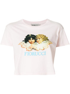 укороченная футболка с принтом логотипа Fiorucci