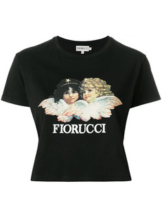 укороченная футболка с принтом-логотипом  Fiorucci