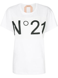 футболка с панелью с перфорацией и логотипом Nº21