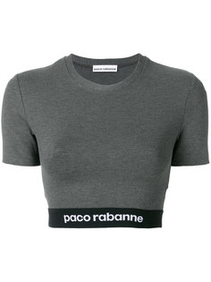 укороченная футболка с принтом логотипа Paco Rabanne