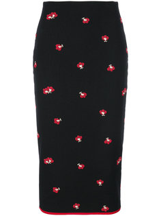 юбка-миди с цветочным принтом Victoria Beckham