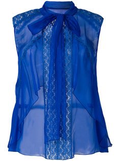 прозрачная блузка с горловиной на ленточной завязке Alberta Ferretti