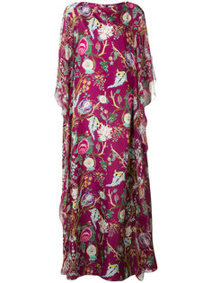 расклешенное платье в пол с цветочным принтом Alberta Ferretti