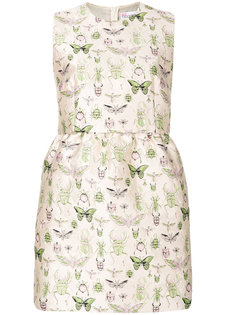 приталенное платье с вышивкой насекомых Red Valentino