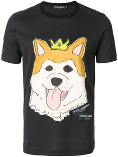 футболка с принтом собаки Dolce & Gabbana