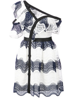 платье с запахом и вышивкой Self-Portrait