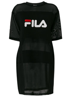 длинная прозрачная футболка с логотипом Fila
