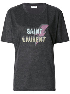 футболка с принтом вспышки молнии Saint Laurent