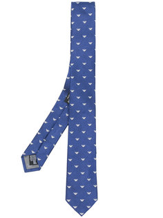 жаккардовый галстук с логотипом Emporio Armani