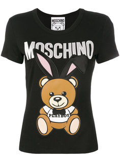 футболка с вышивкой Playboy toy Moschino