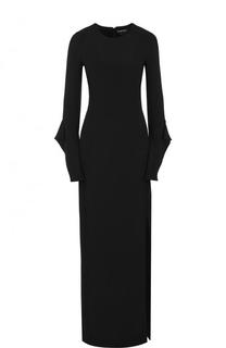 Шелковое платье-макси с высоким разрезом и длинным рукавом Tom Ford