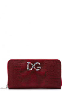 Кожаный кошелек на молнии с логотипом бренда Dolce &amp; Gabbana