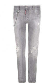 Джинсы прямого кроя с потертостями Dsquared2