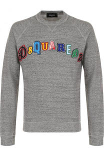 Хлопковый свитшот с нашивками Dsquared2