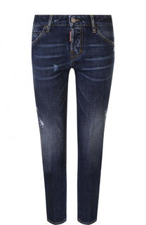 Укороченные джинсы-скинни с потертостями Dsquared2