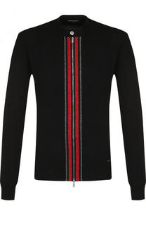 Шерстяной кардиган на молнии с контрастной отделкой Dsquared2