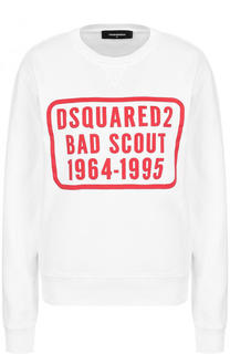 Хлопковый свитшот с контрастным логотипом бренда Dsquared2