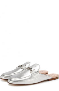 Сабо из металлизированной кожи с пряжкой Tod’s