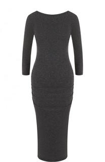 Однотонное хлопковое платье-футляр с драпировкой James Perse