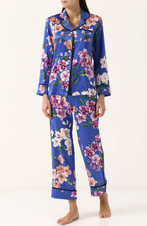 Шелковая пижама с цветочным принтом Olivia Von Halle