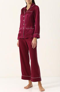 Шелковая пижама с контрастной отделкой Olivia Von Halle