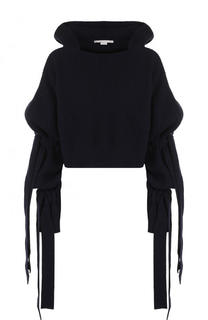 Укороченный пуловер фактурной вязки из смеси кашемира и шерсти Stella McCartney