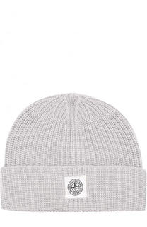 Шапка фактурной вязки из смеси шерсти и вискозы с кашемиром Stone Island