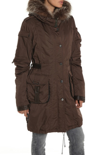 Полуприлегающее пальто с натуральным мехом Fontanelli