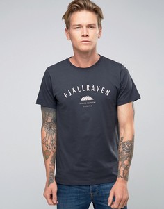 Темно-синяя футболка с принтом Fjallraven - Темно-синий