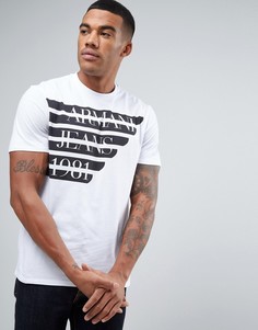 Белая футболка классического кроя с логотипом Armani Jeans - Белый