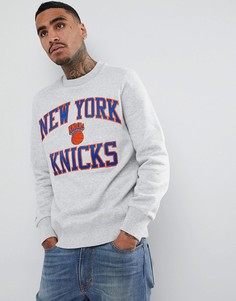 Свитшот с логотипом New York Knicks Mitchell & Ness NBA - Серый