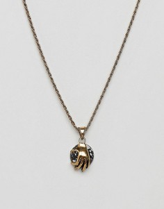 Ожерелье с подвеской в виде руки с камнем ASOS - Золотой