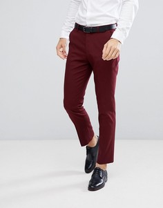 Бордовые брюки слим ASOS - Красный