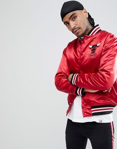 Атласная куртка с логотипом Chicago Bulls Mitchell & Ness NBA - Красный