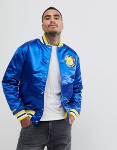 Атласная куртка с логотипом Golden State Warriors Mitchell & Ness NBA - Синий
