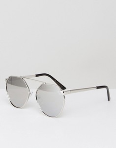 Серебристые солнцезащитные очки с зеркальными стеклами YHF - Серебряный
